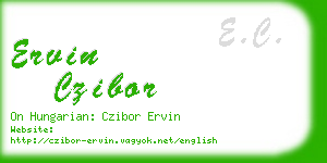 ervin czibor business card